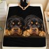 Schwarzer Rottweiler, Muster Flanelldecke, Hohe Qualität, Bequem für alle Jahreszeiten, Heimdekoration, Wärme und Komfort, Perfekt für Geschenke.