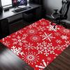 Red snowflake Christmas rug winter holiday pattern living room carpet festive home decoration Xmas party floor mat
