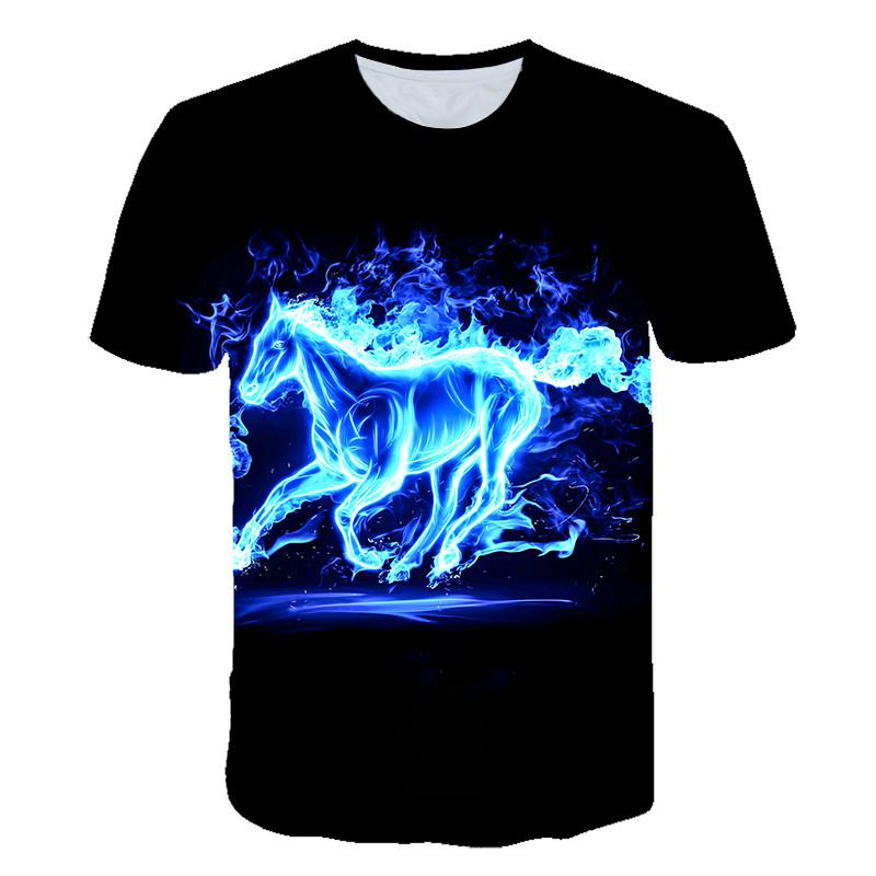 Animal Horse 3D Print Kids Short Sleeve T Shirt Fashion Casual Cartoon T-Shirt Harajuku Boys Girls Children's Clothing Tees Tops