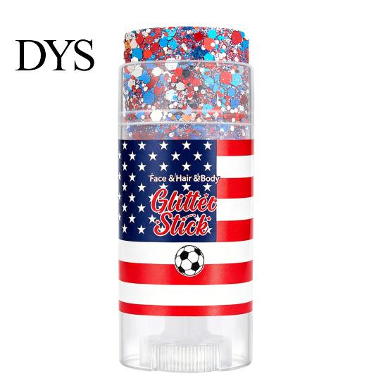 Independence Day Glitter Patriotic Red White and Blue Body Stick, 4th of July Accessories for Women Kids, Sparkling Self-adhesive For Face Hair