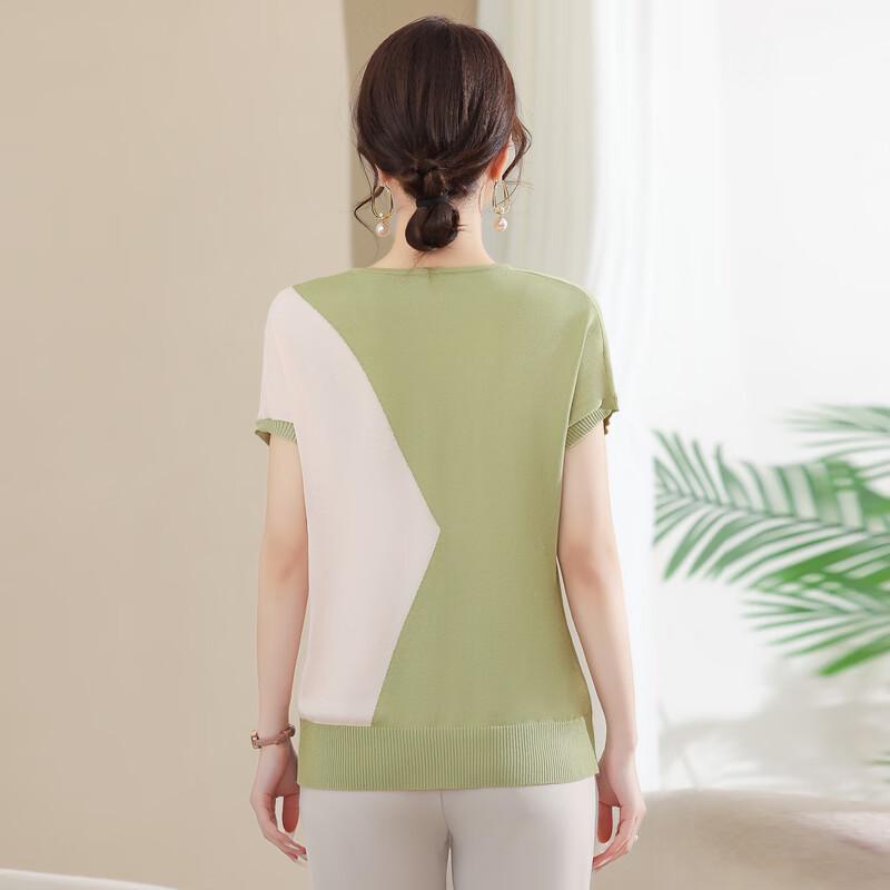 Xiaofu Mama Summer 2026 Women's Round Neck Knitted Short Sleeve Top