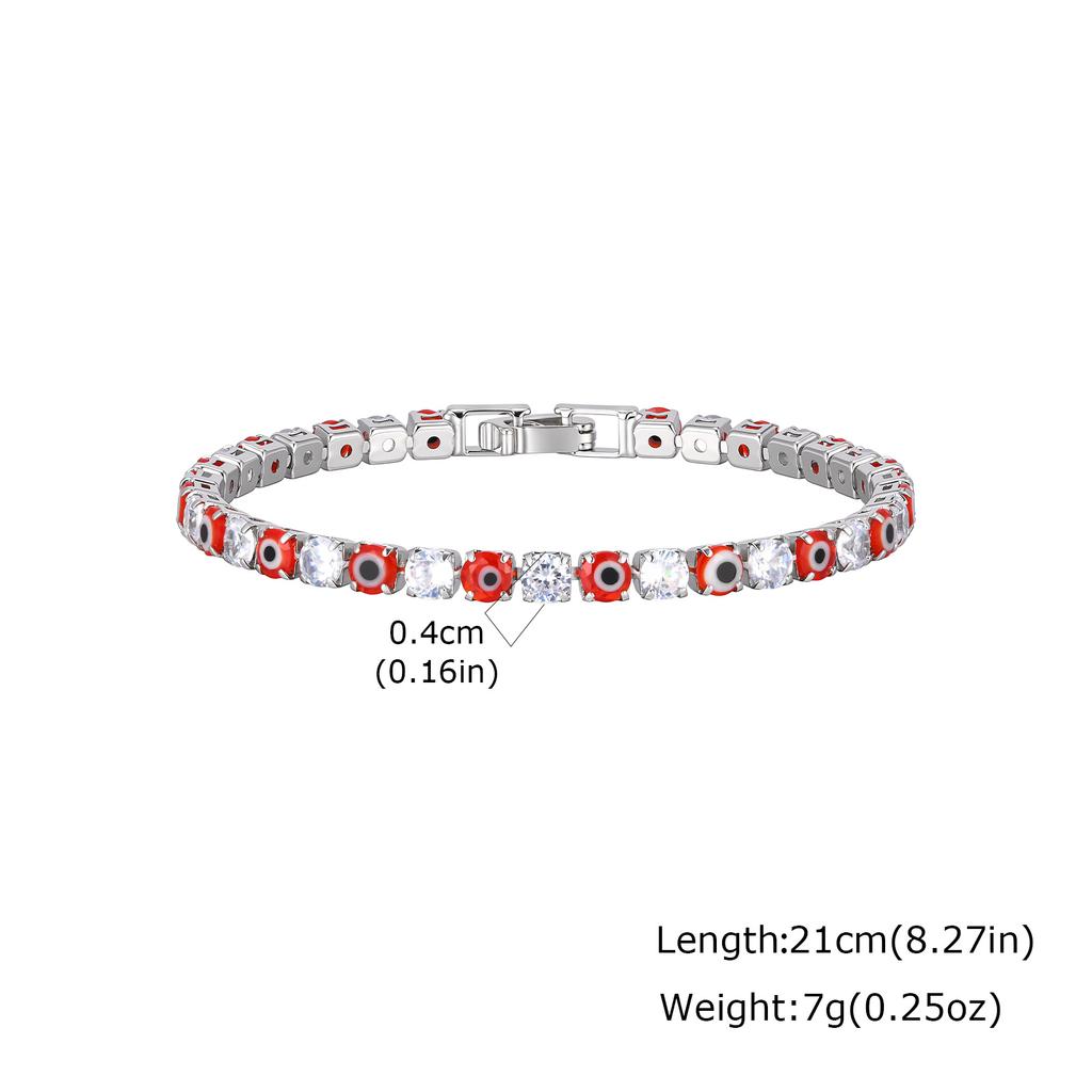 Colorful Crystal Tennis Bracelet For Women Fashion Cubic Zirconia Bracelets Devil's Eye Chain Bracelet Luxury Jewelry Gift