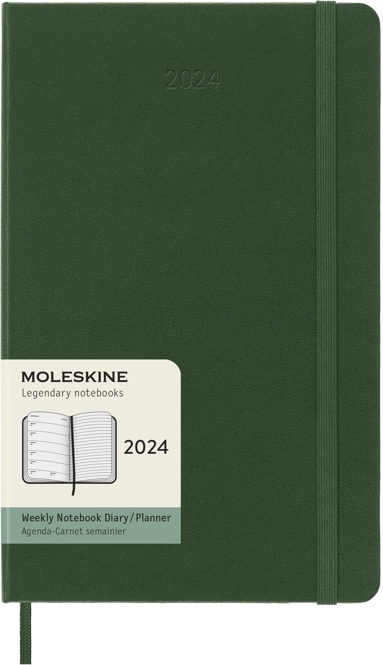 

Moleskine 2024 Weekly Planner, 12M, Large, Myrtle Green, Hard Cover (5 x 8.25)