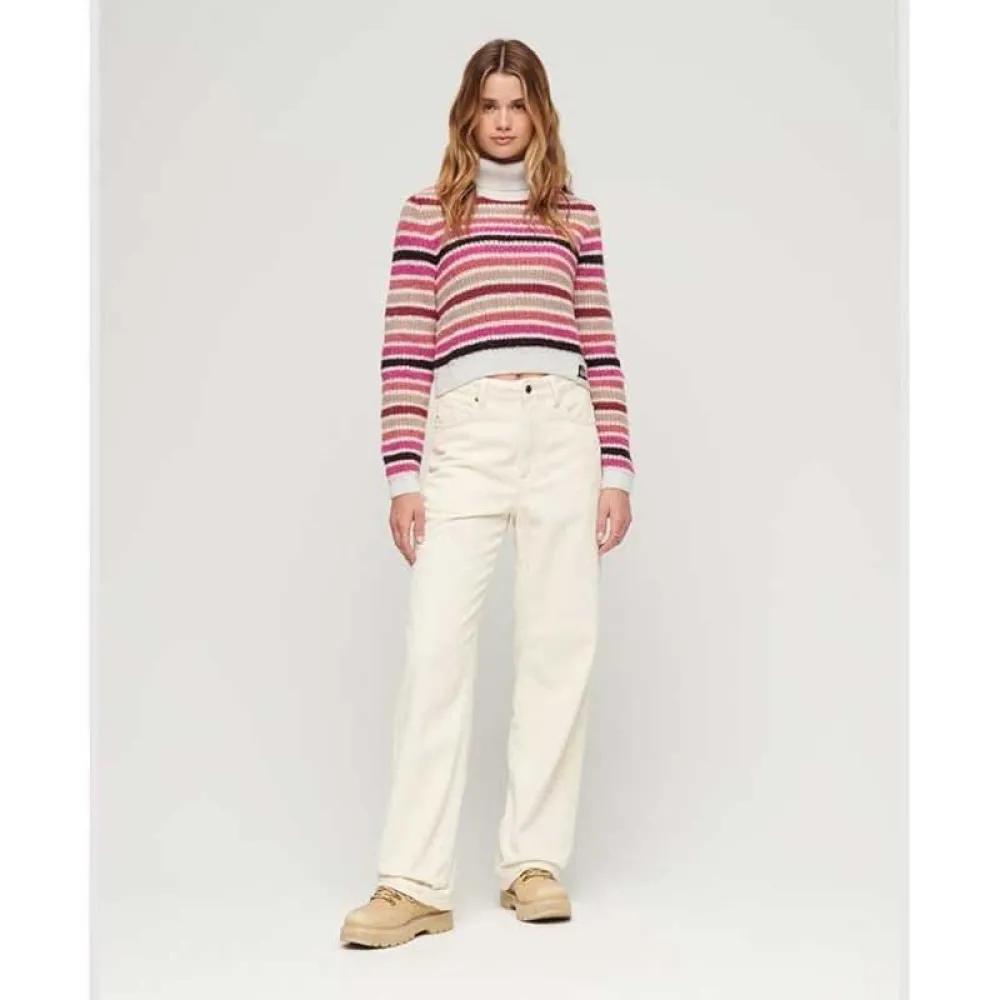 Superdry Stripe Crop High Neck Jumper