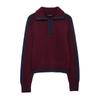 TAOP&ZA Spring/Summer Women's Knitted Sweater with Turn-Down Collar