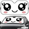 Cute Expression Sun Visor Reusable Aluminum Foil UV Protector Heat Five-Layer Insulation Windshield Sunshades