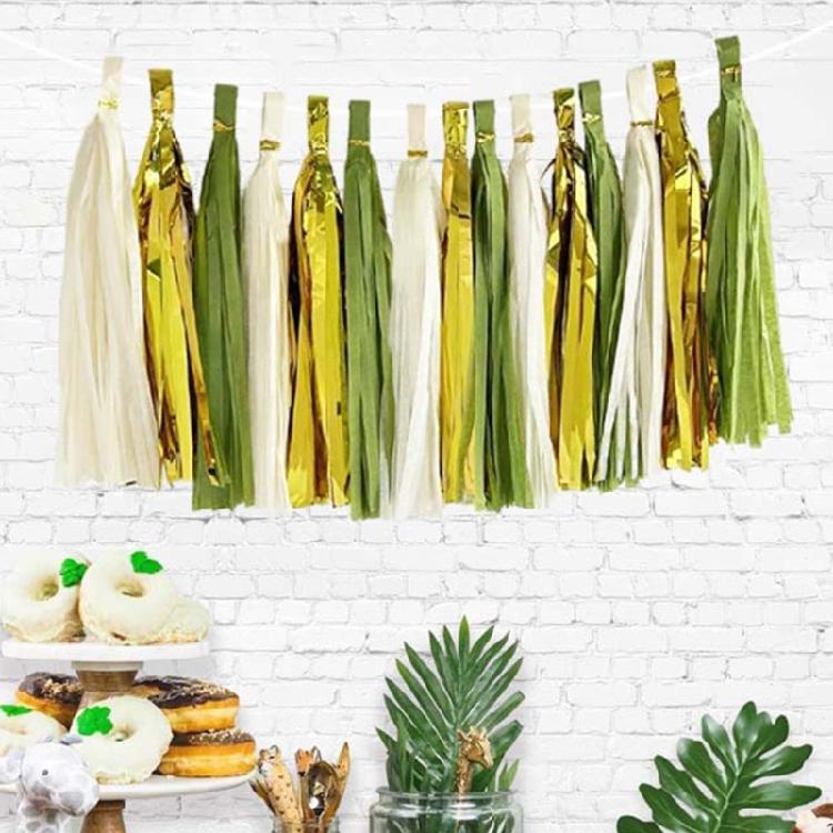 Dekorativa pappersgirlanger för bröllop, födagsfesttillbehör, färgglada pappershängen för festivalfirande