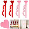 4pcs Valentine's Day Hanging Silk Ribbon Love Felt Cabinet Door Decor Large Heart-shaped Ribbons Bows for Party Wedding Holiday