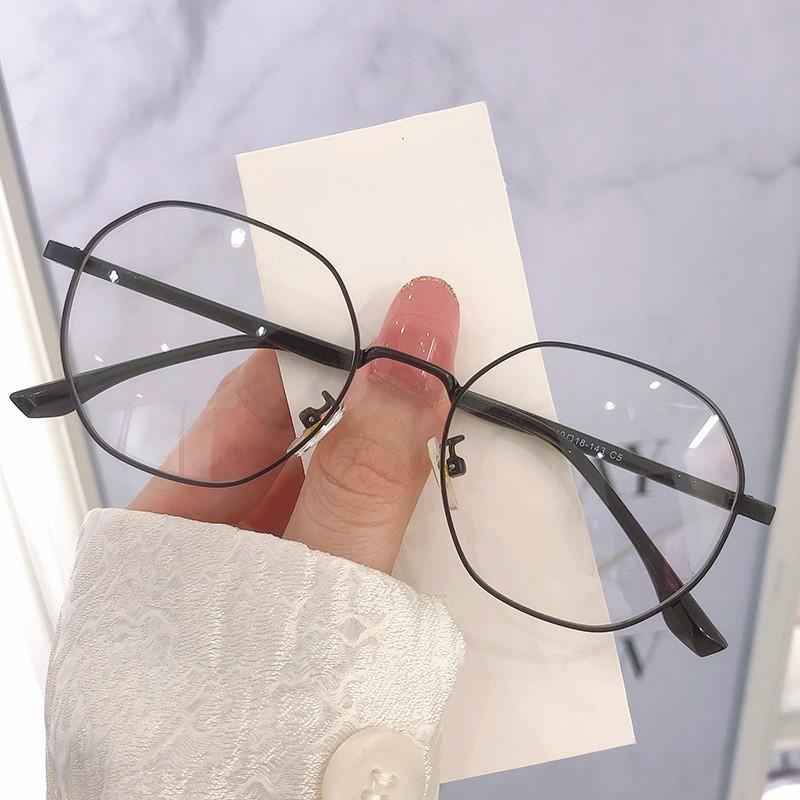 Anti-blue glasses myopia female degree student Internet celebrity big face flat light computer glasses frame