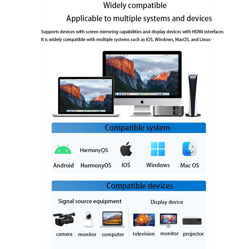 Screen Mirror Wireless Transceiver Wireless HD Transmitter Receiver 50m Extender Receiver for PC TV Projector HD Wireless Transmission System 1080P