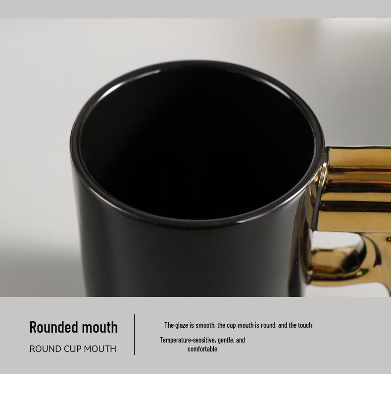 Personalized Ceramic Mug with Gold & Silver Gun Handle, 3D Design, Colored Glaze