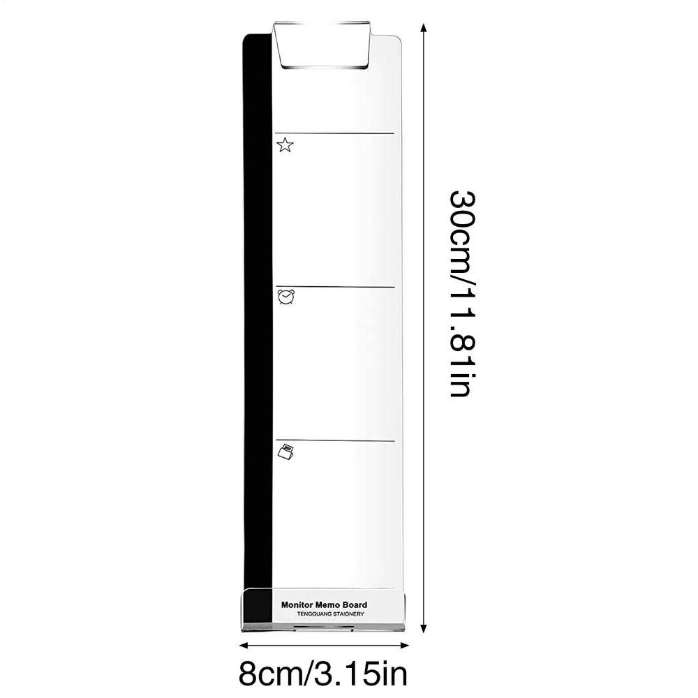 Monitor Memo Board Acrylic Transparent Computer Monitor Side Panel Side Mount Clear Message Organizer Adhesive Desk Accessories