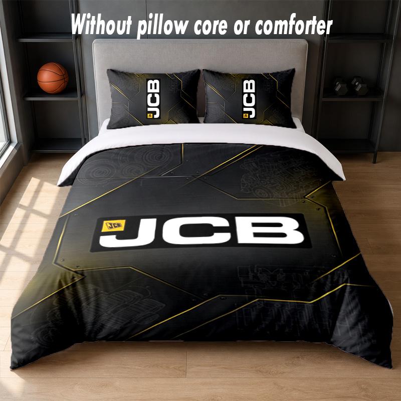 JCB Design Bed Bedding Set 1 Duvet Cover + 2 Pillowcases Soft Breathable Household Bed Linens