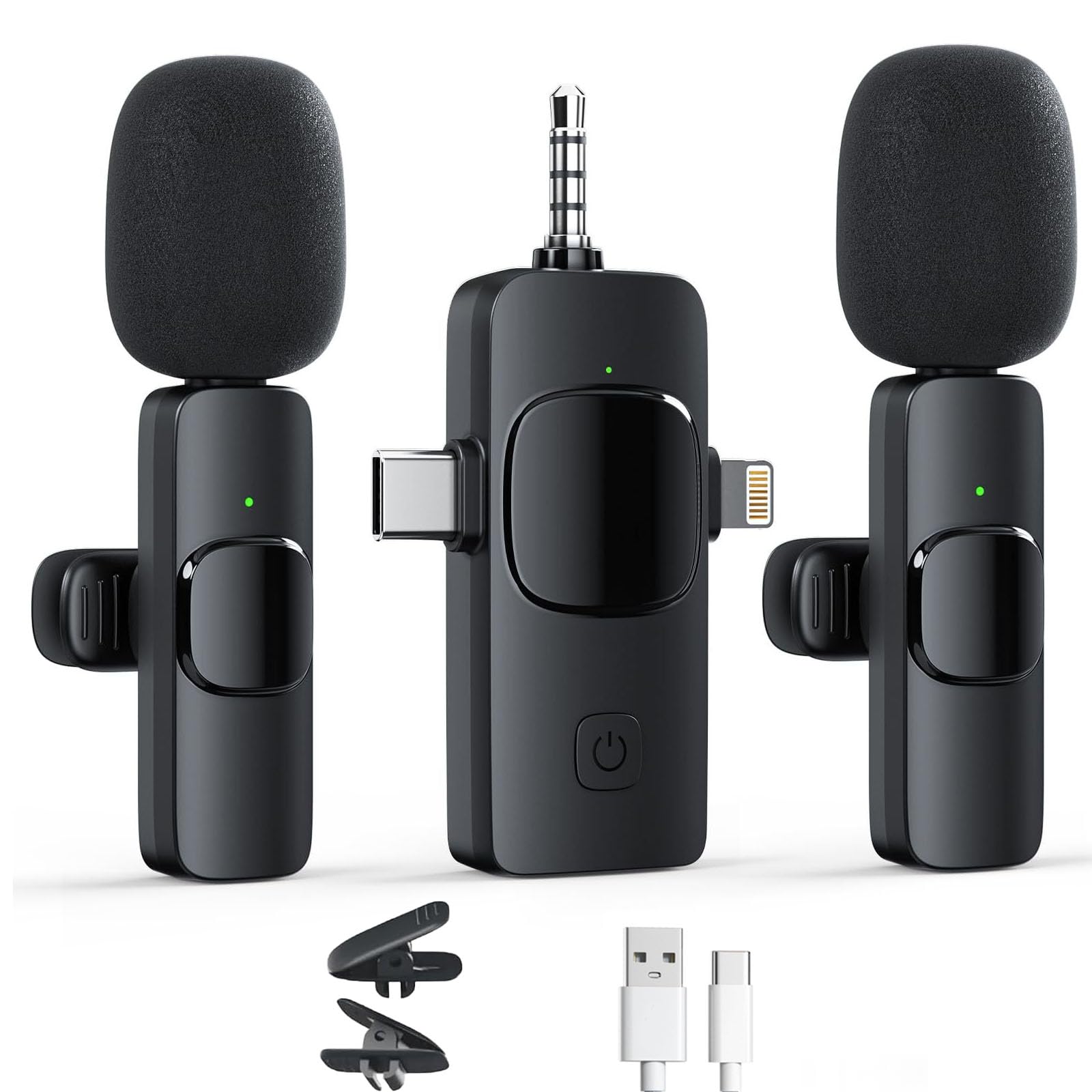 

[2025 New Pin Microphone] Spin Microphone, 360° Sound Collection and Recording, Wireless Microphone, Instant Connection, Noise Reduction, AudioVideo