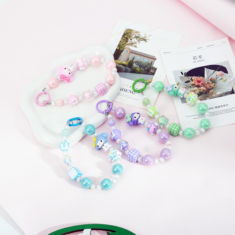 Sanrio Melody Cartoon Hand-painted Beaded Phone Lanyard & Hanging Chain Accessories