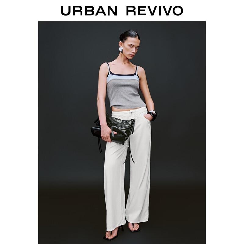 

UR 2025 Women s Retro Drawstring Wide-Leg Denim Jeans 26