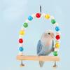 Bell Perch Bird Swing Toys Paw Grinding Parrot Standing Stick Hammock Parrot Pole  Climbing