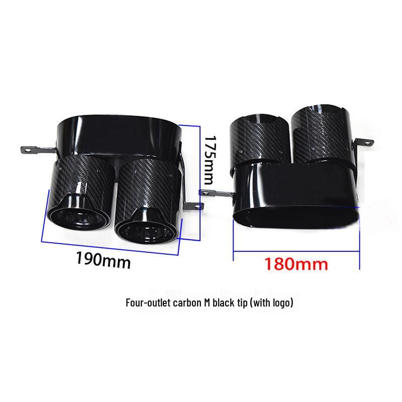 Compatible with BMW 3 Series (2020-2022) 320/325/330 G20/G28: Carbon Fiber Quad-Outlet Exhaust Tailpipe Modification.