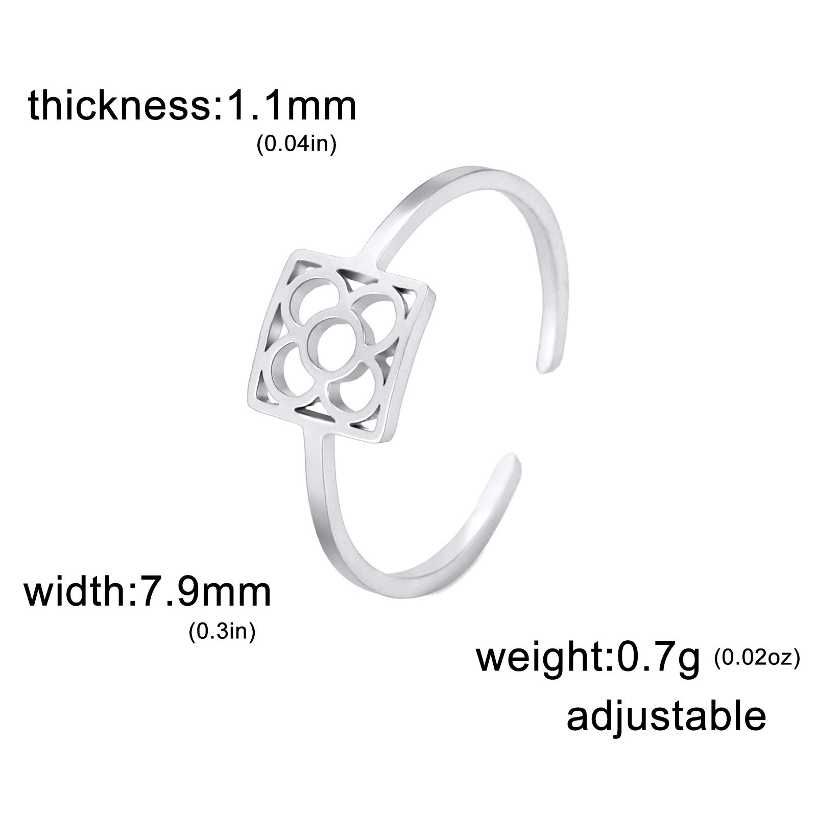

Lemegeton Barcelona Flowers Rings for Women Stainless Steel Ring Square Flower Finger Jewelry Souvenir Accessories 2026 Trend