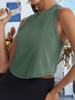 Women's Racerback Cropped Tank Top Sleeveless Crew Neck Yoga Workout Shirt