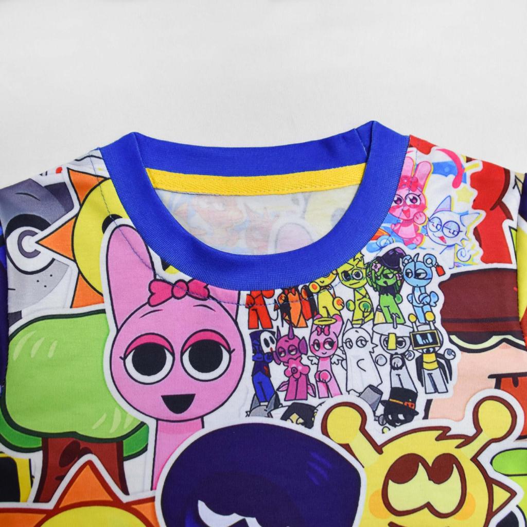 Auf Lager Rhythm Box Sprunki Langarm-Top & Hosen Set für Kinder