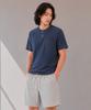 CUSTOMUS Men'S Lecture Single Henley Neck Short Sleeve T-Shirt Cxs26Mkrt502 Nav