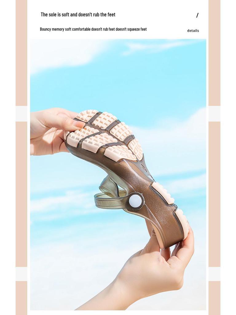Summer Anti-Slip Half Toe Sandals for Women: Soft Sole Thick Base Slippers for Nurses, Pregnant Women, and Outdoor Wear