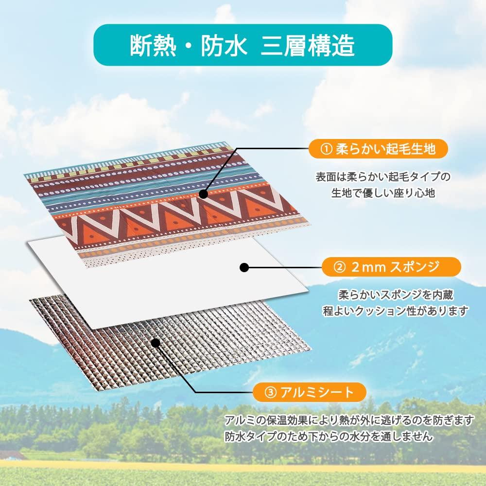 Ieeform Insulated Waterproof Leisure Sheet Thick Picnic Sheet Aluminum Sheet Lightweight Folding (200x200cm, Multi)