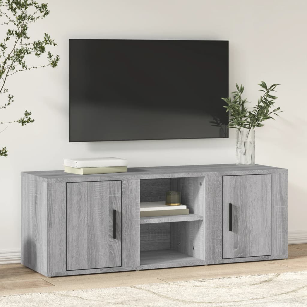 TV Stand Grey Sonoma 100x31.5x35 Cm Engineered Wood