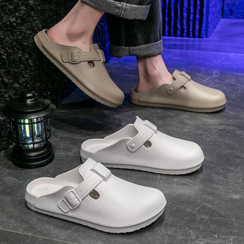 Fashion Womens Summer EVA Toe-Cover Slides Slip-On Cloud Comfort Slippers Lightweight Breathable House Shoes Beach Home Quick-Dry Design