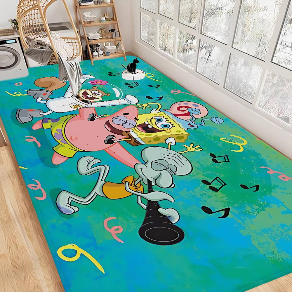 S-spongebob Hallway Carpet Non-Slip Laundry Room Mat Laundry Decor Balcony Child Living Room Bedside Area Rugs