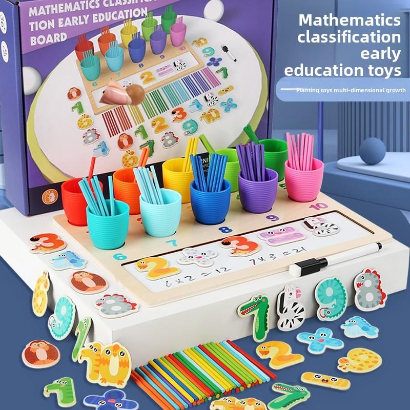 Counting Board Wooden Educational Toy For Kids Math Skills And Color Sorting