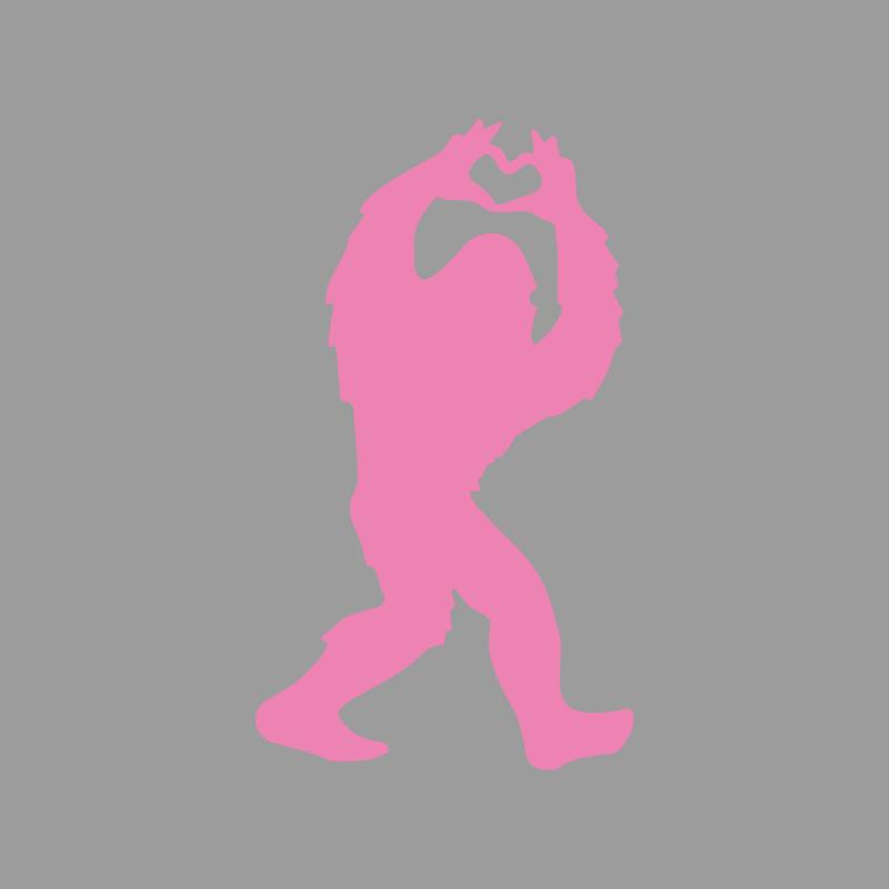 Sasquatch love inspiration heart creative&funny stickers for cartoon fans&lover,high quality for car trucks motorcycles & laptop