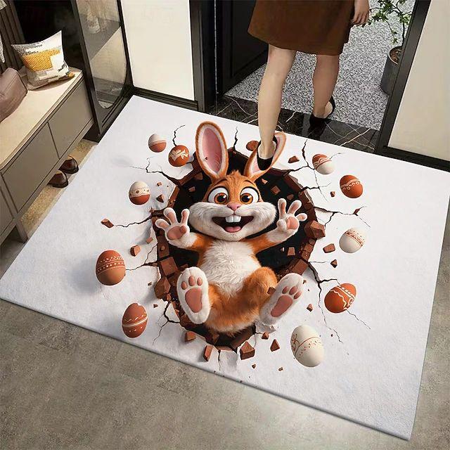 

Rabbit Hole Printed Door Mat Eagle Spider Rabbit Stone Hole 2D Printed Carpet Living Room Bedroom Foyer Floor Mat 40cm x 60cm
