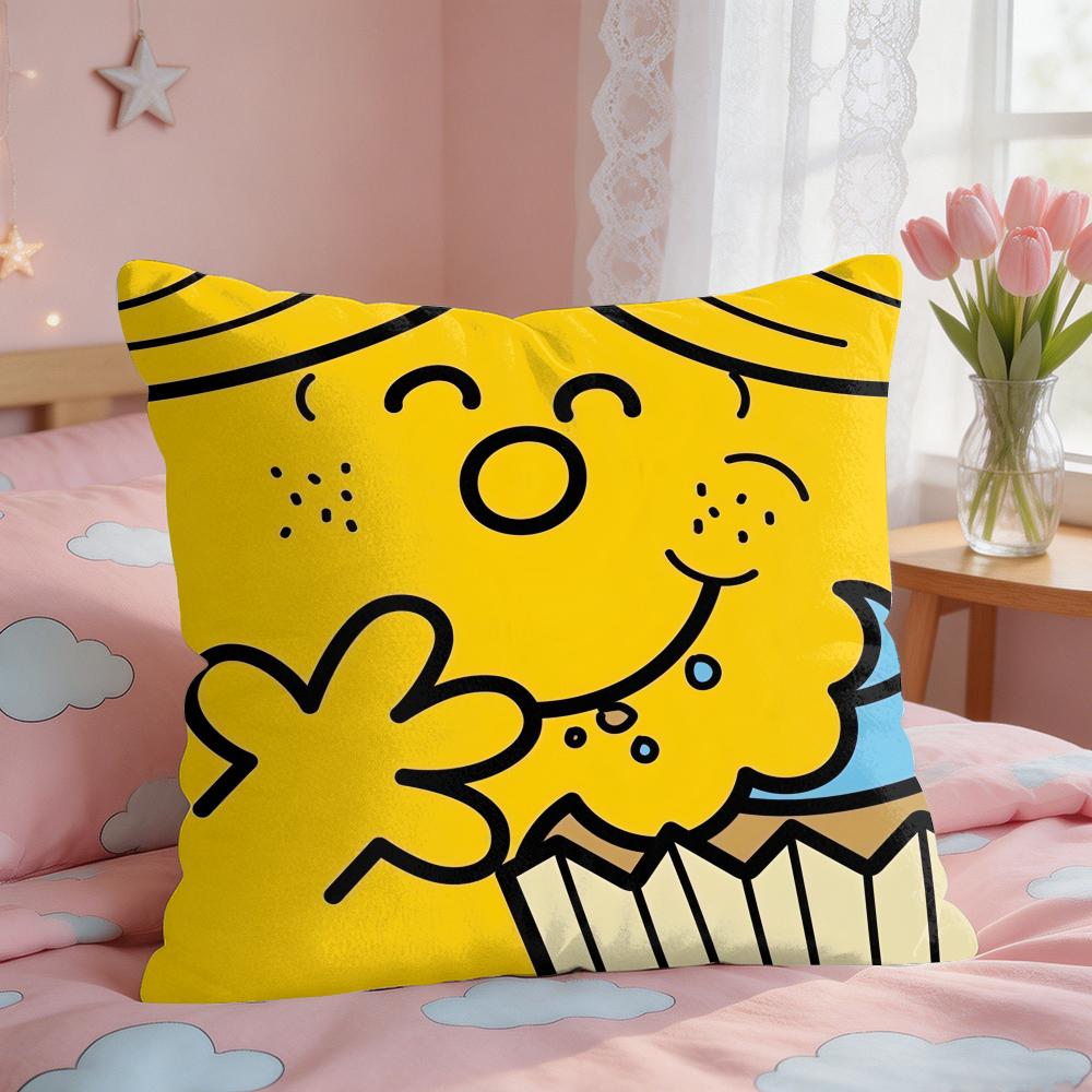 Mr MMen Cute LLittle Miss Cushion Cover Square Short Plush Pillow Case Living Room Sofa Home Decor Funda X