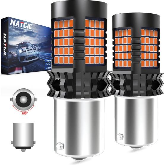 

Amber 7440 T20 LED Bulbs Yellow Canbus Error Free Turn Signal Light W21W Led Built-in Resistor No Hyper Flash No Errors For Blinker Light Indicator BAU15S(150°) PY21W янтарь