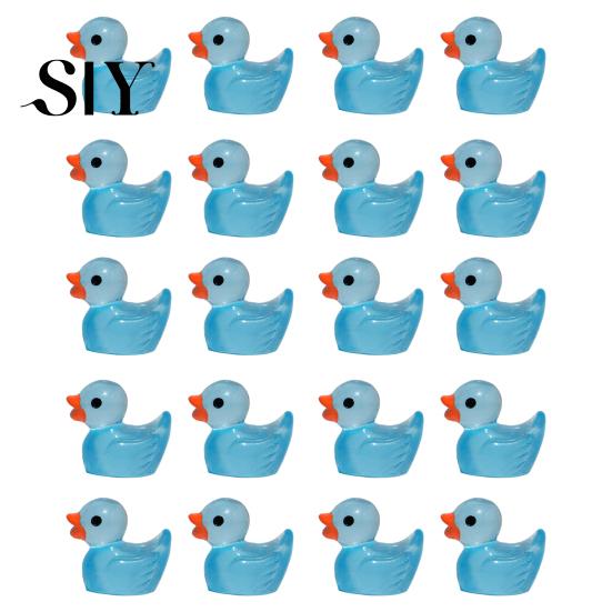 Duck Sculpture Set 20Pcs Mini Glow-in-the-dark Resin Ornaments Adorable High-quality Decor Sculptures for Garden Home Party Decoration Figurines