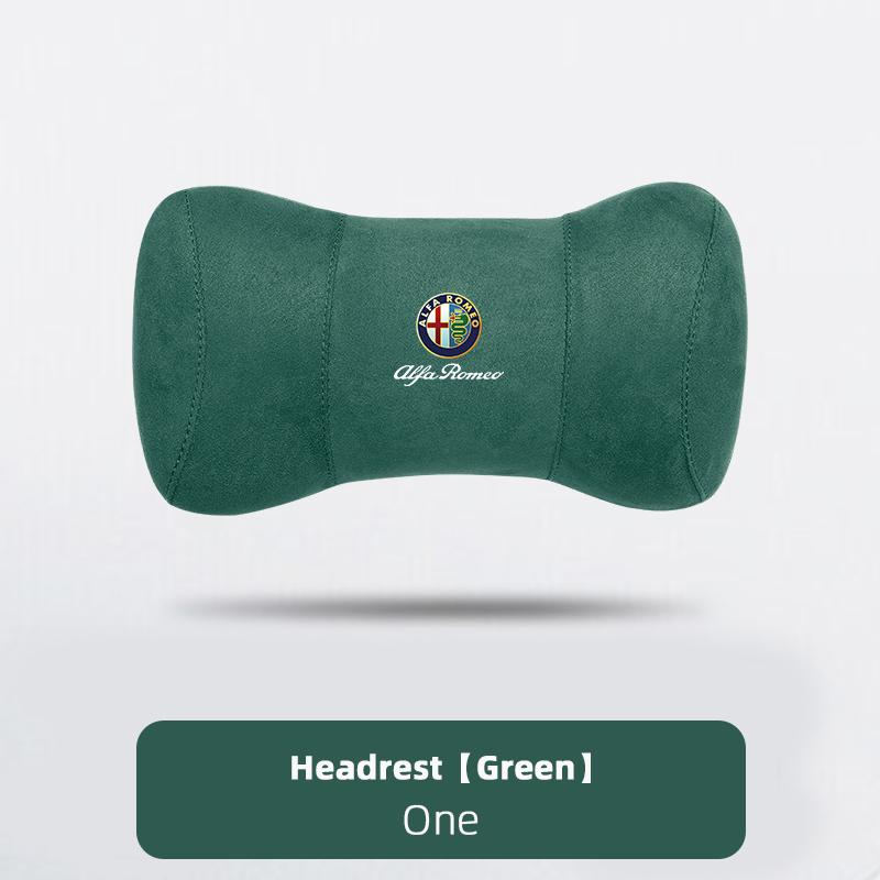 GLSRA1 Alfa Romeo Car Seat Head Support Suede Memory Cotton Neck Pillow Interior Accessories For Spider 4C 159 Giulia Giulietta Tonale