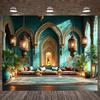 2D Flat Design 1 Piece with a Moroccan Style Background Suitable for Traditional Middle Eastern Activities During Holidays