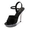 Woman Transparent Super High Heel Summer Female Waterproof Fish Mouth Shoes Fairy Thin Heel Sandals 15cm heel 5cm Platform LFD