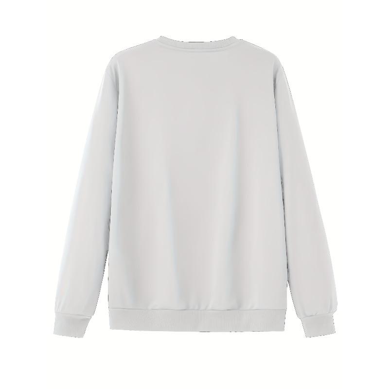Men's Scooter Print Casual Crewneck Sweatshirt  100% Cotton Printed Long-Sleeve Crew Neck Pullover