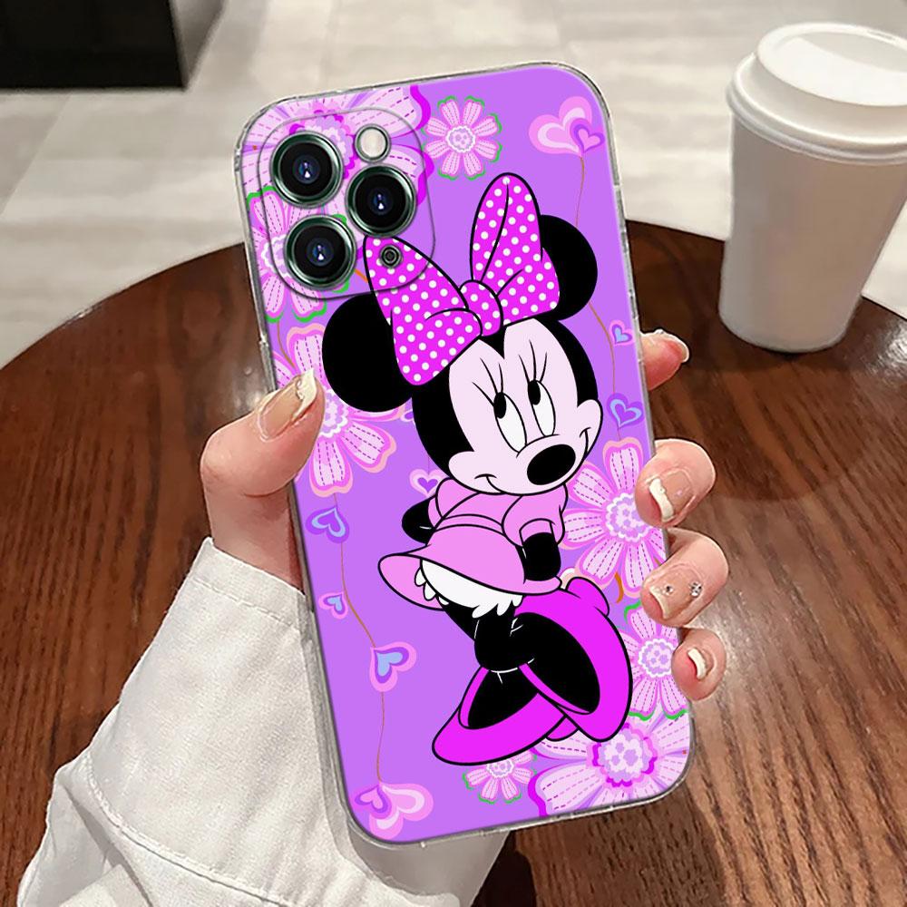 Cartoon Minnie Mouse Transparent Phone Case For iPhone 17 Pro Max 17E 11 12 13 14 15 16 Pro Max Plus 17 Air 16E 7 X Disney Cover