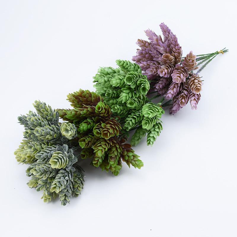 Plastikgriff Bouquet Blumen Ananasgras Simulation Kunstblumen Designer DIY Blumenarrangement Grün Wanddekoration Blumen Shooting Requisite