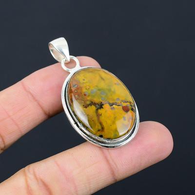 925 Sterling Silver Natural Ocean Jasper Artisan Anniversary New Pendant Jewelry
