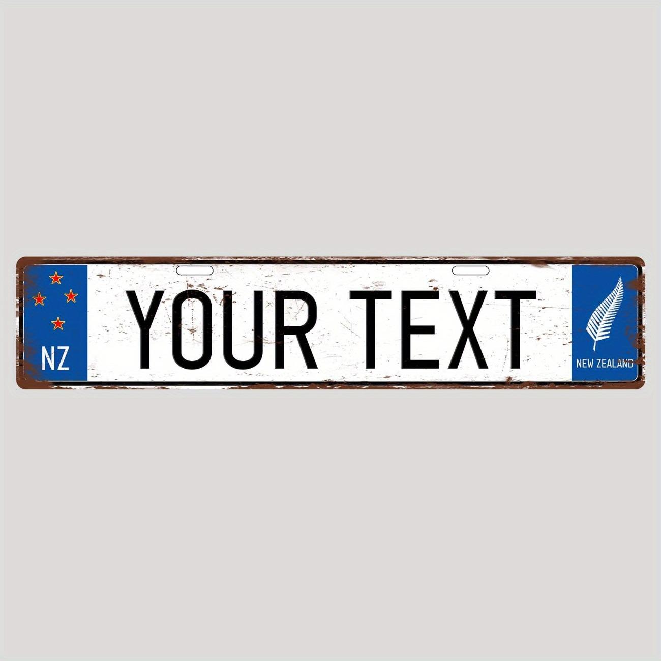 Customizable Retro New Zealand Street Art Aluminum Decorative Sign 40x10cm for Car Home Wall Decor чёрный
