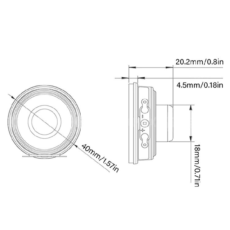High Output 40mm Full Ranged Speaker Neodymium Double Magnetic Configuration For Wireless Speaker Building And Repair