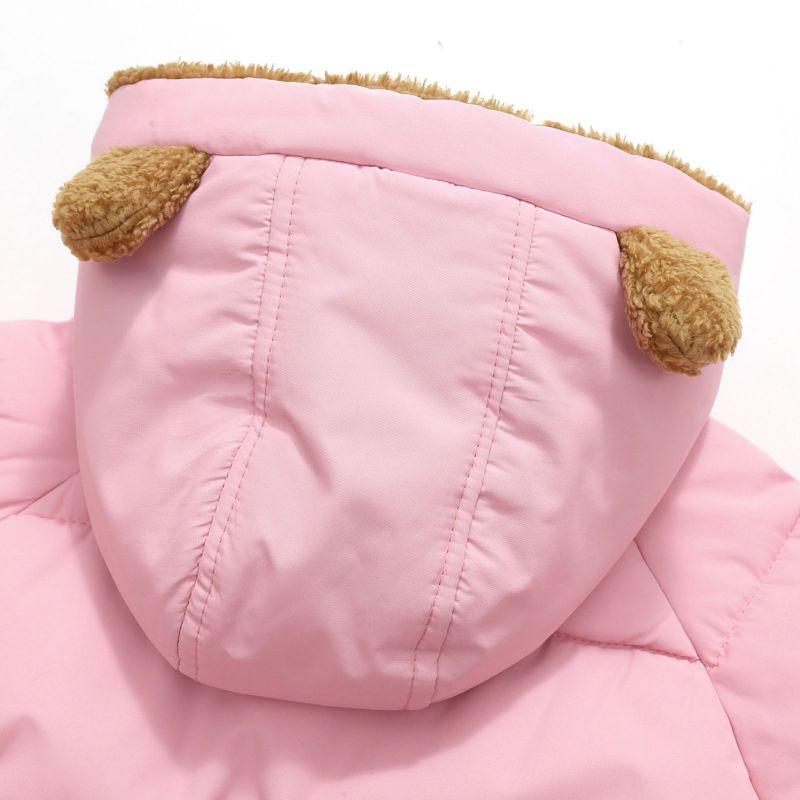 2-8 Years Kids Fleece-Lined Thickened Hooded Jacket Winter Coat