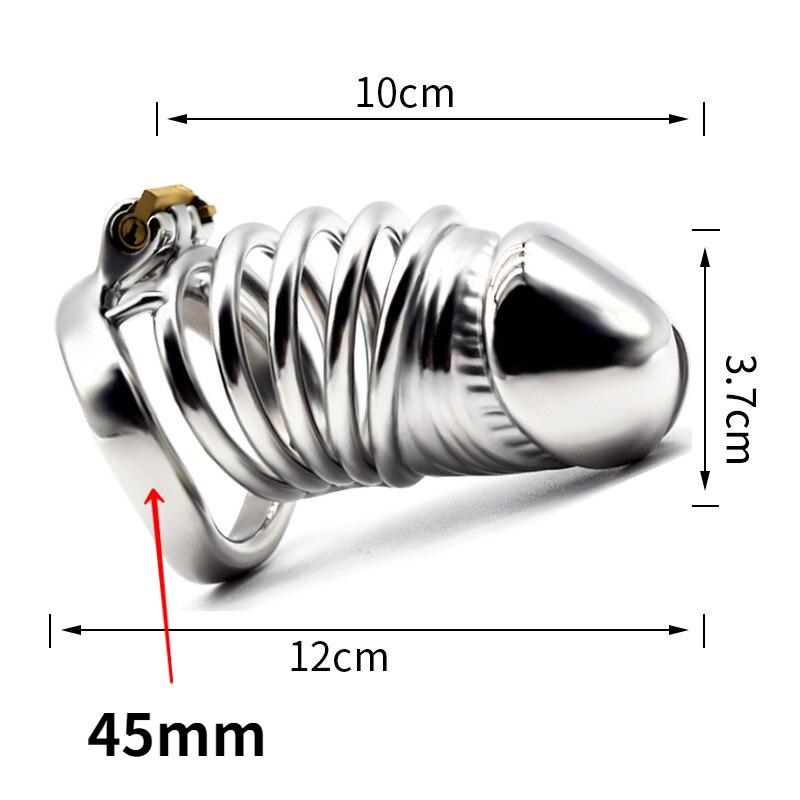 BDSM Adult Sex Toys Penis Cage Dick Ring Chastity Fetish   Slave Penis Extender Stainless Steel CB Lock Leten Scrotum