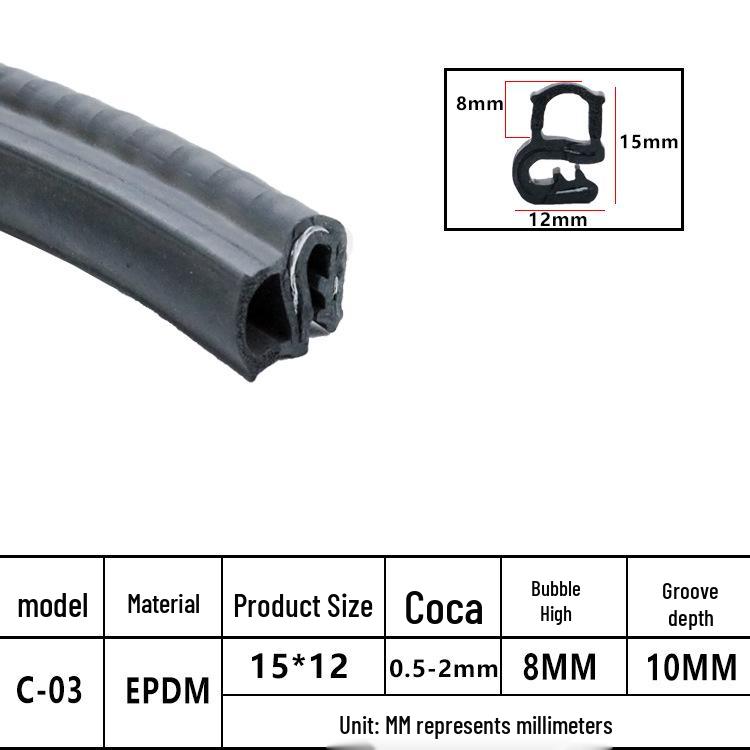 U-Shaped Waterproof Anti-Collision Dustproof Electrical Cabinet Rubber Seal