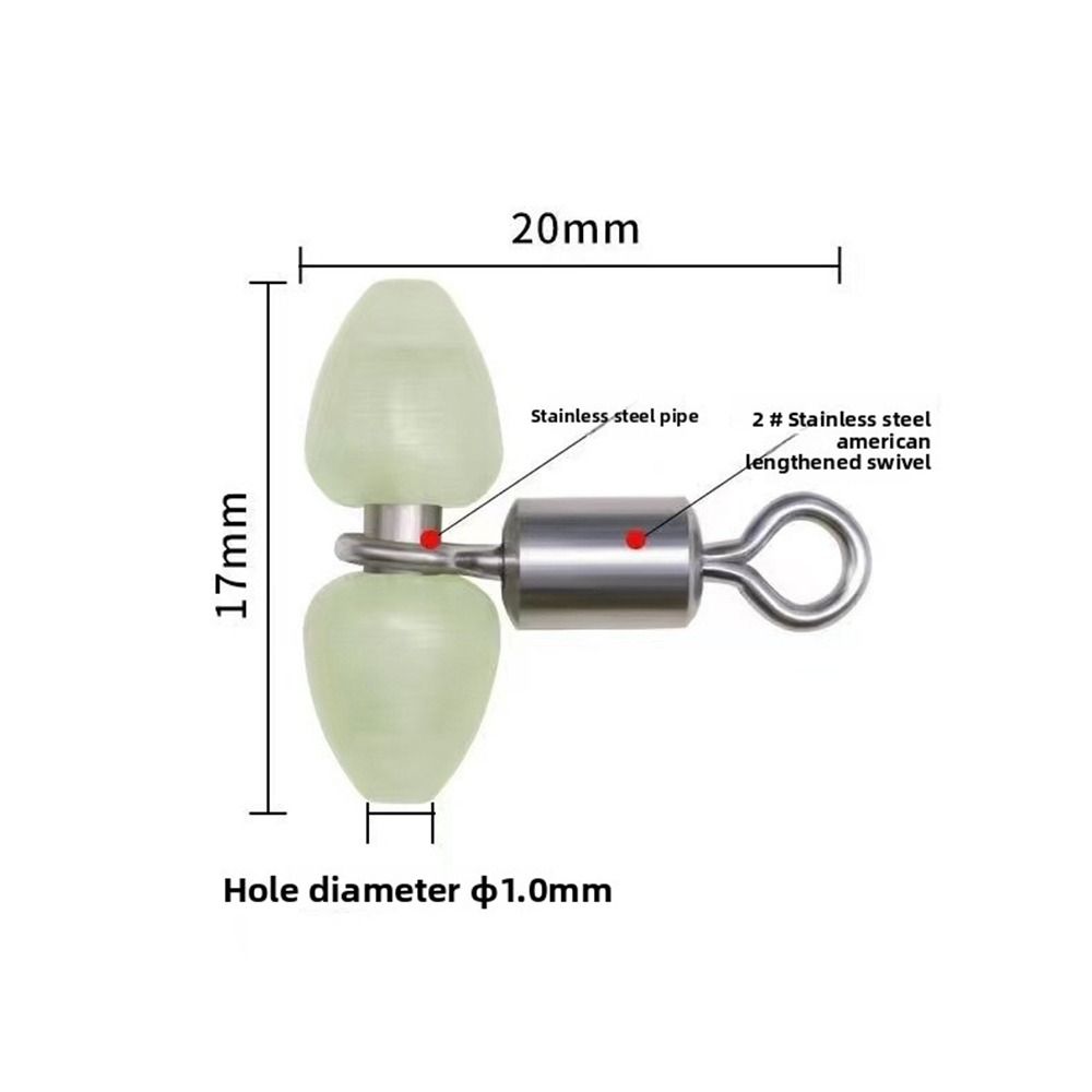Rolling Design 3-Way Fishing Swivels Luminous Feature T-Shape Swivels  Outdoor Sports